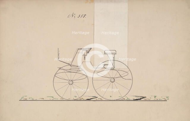 Design for 4 seat Phaeton, no top, no. 358, 1850-70. Creator: Brewster & Co.