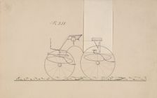 Design for 4 seat Phaeton, no top, no. 351, 1850-70. Creator: Brewster & Co