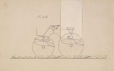 Design for 4 seat Phaeton, no top, no. 351, 1850-70. Creator: Brewster & Co