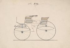 Design for 4 seat Phaeton, no top, no. 434, 1850-70. Creator: Brewster & Co