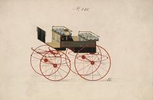 Design for 4 seat Phaeton, no top, no. 435, 1850-70. Creator: Brewster & Co