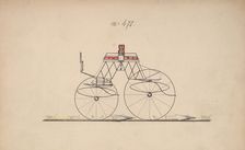 Design for 4 seat Phaeton, no top, no. 470, 1850-70. Creator: Brewster & Co