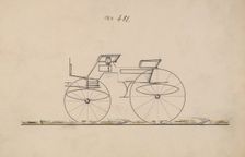 Design for 4 seat Phaeton, no top, no. 481, 1850-70. Creator: Brewster & Co