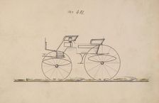 Design for 4 seat Phaeton, no top, no. 481, 1850-70. Creator: Brewster & Co