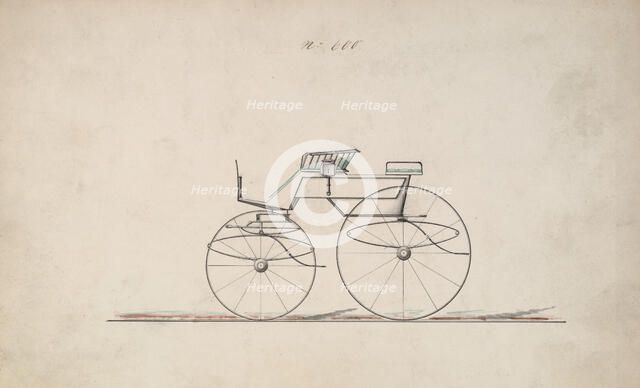 Design for 4 seat Phaeton, no top, no. 500, 1850-70. Creator: Brewster & Co.
