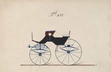 Design for 4 seat Phaeton, no top, no. 627, 1850-70. Creator: Brewster & Co