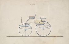 Design for 4 seat Phaeton, no top, no. 621, 1850-70. Creator: Brewster & Co