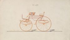 Design for 4 seat Phaeton, no top, no. 689, 1850-70. Creator: Brewster & Co