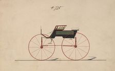 Design for 4 seat Phaeton, no top, no. 728, 1850-70. Creator: Brewster & Co