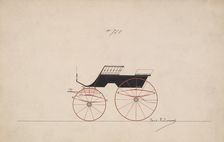 Design for 4 seat Phaeton, no top, no. 755, 1850-70. Creator: Brewster & Co