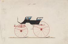 Design for 4 seat Phaeton, no top, no. 936, 1850-70. Creator: Brewster & Co