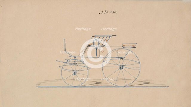 Design for 4 seat Phaeton, no top, no. 930, 1850-70. Creator: Brewster & Co.