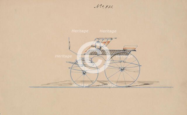 Design for 4 seat Phaeton, no top, no. 931, 1850-70. Creator: Brewster & Co.