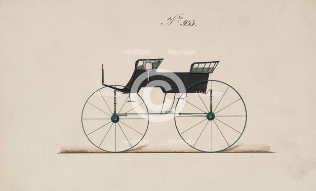 Design for 4 seat Phaeton, no top, no. 955, 1850-70. Creator: Brewster & Co.