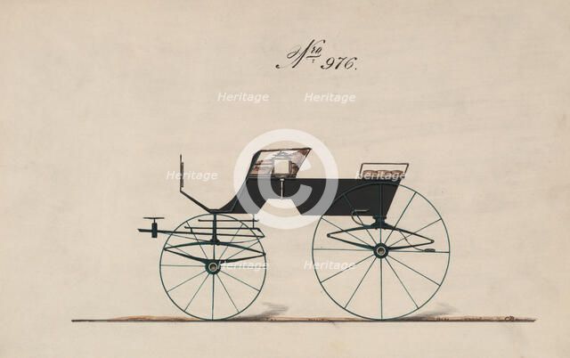 Design for 4 seat Phaeton, no top, no. 976, 1850-70. Creator: Brewster & Co.
