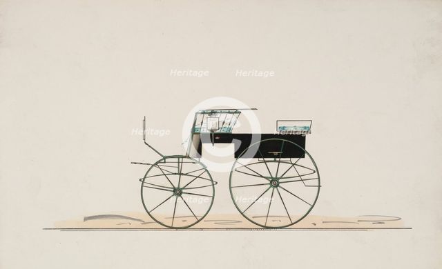 Design for 4 seat Phaeton, no top (unnumbered), 1850-70. Creator: Brewster & Co.