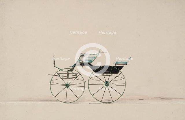 Design for 4 seat Phaeton, no top (unnumbered), 1850-70. Creator: Brewster & Co.