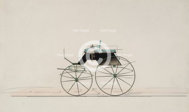 Design for 4 seat Phaeton, no top (unnumbered), 1850-70. Creator: Brewster & Co.