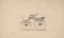 Design for 4 seat Phaeton, no top (unnumbered), 1850-70. Creator: Brewster & Co