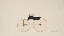 Design for 4 seat Phaeton, no top (unnumbered), 1850-70. Creator: Brewster & Co