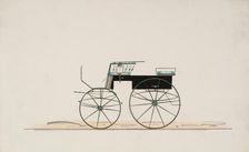 Design for 4 seat Phaeton, no top (unnumbered), 1850-70. Creator: Brewster & Co
