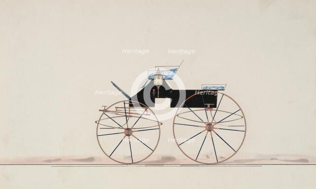 Design for 4 seat Phaeton, no top (unnumbered), 1850-70. Creator: Brewster & Co.