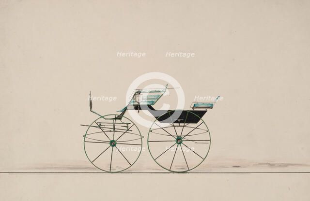 Design for 4 seat Phaeton, no top (unnumbered), 1850-70. Creator: Brewster & Co.