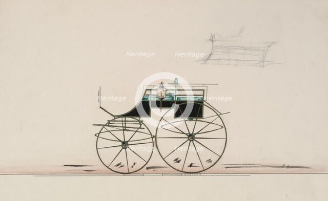 Design for 4 seat Phaeton, no top (unnumbered), 1850-70. Creator: Brewster & Co.