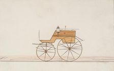 Design for 4 seat Phaeton, no top (unnumbered), 1850-70. Creator: Brewster & Co