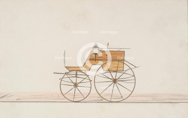 Design for 4 seat Phaeton, no top (unnumbered), 1850-70. Creator: Brewster & Co.