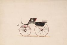 Design for 4 seat Phaeton, no top (unnumbered), 1850-70. Creator: Brewster & Co
