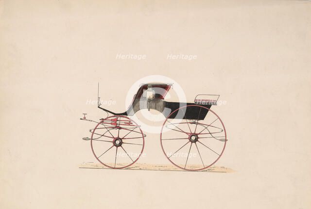 Design for 4 seat Phaeton, no top (unnumbered), 1850-70. Creator: Brewster & Co.