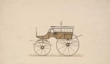 Design for 4 seat Phaeton, no top (unnumbered), 1850-70. Creator: Brewster & Co