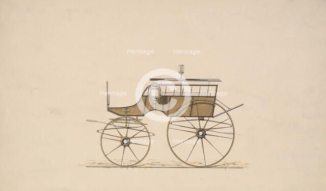 Design for 4 seat Phaeton, no top (unnumbered), 1850-70. Creator: Brewster & Co.