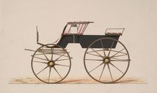 Design for 4 seat Phaeton, no top (unnumbered), 1850-70. Creator: Brewster & Co