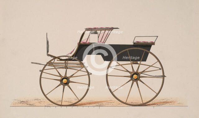 Design for 4 seat Phaeton, no top (unnumbered), 1850-70. Creator: Brewster & Co.