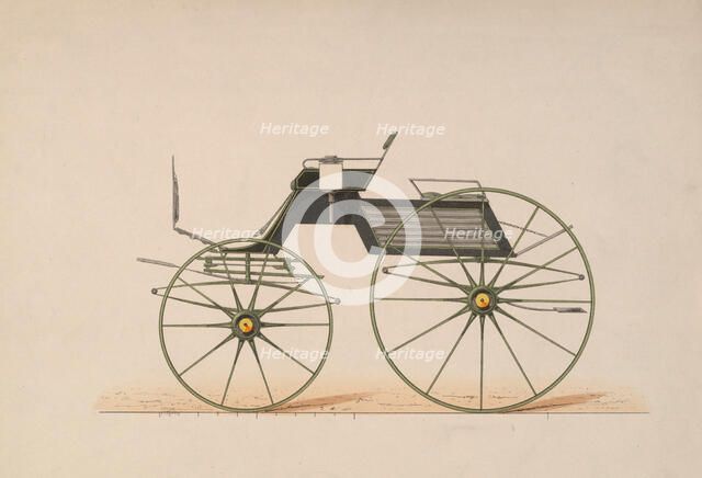 Design for 4 seat Phaeton, no top (unnumbered), 1850-70. Creator: Brewster & Co.