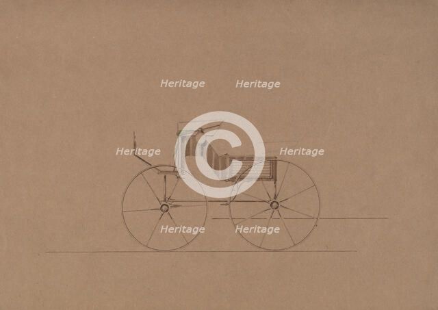 Design for 4 seat Phaeton, no top (unnumbered), 1850-70. Creator: Brewster & Co.