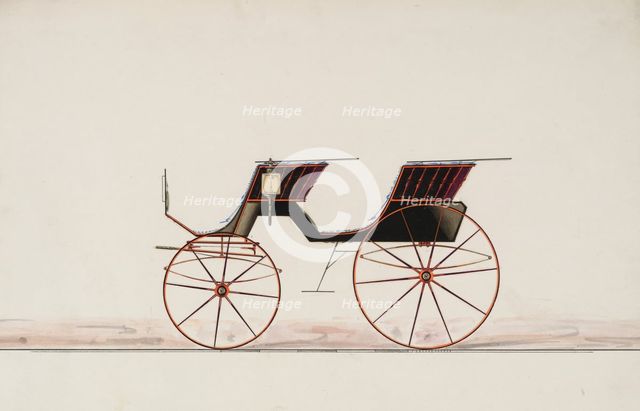 Design for 4 seat Phaeton, no top (unnumbered), 1950-1970. Creator: Brewster & Co.