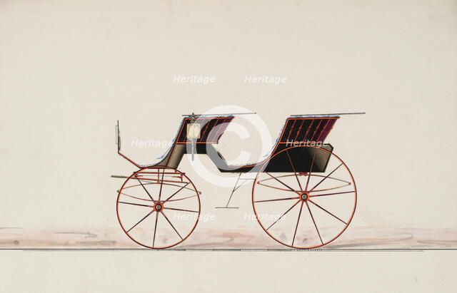 Design for 4 seat Phaeton, no top (unnumbered), 1950-1970. Creator: Brewster & Co.