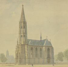 Design for the Church of the Three Kings in Sachsenhausen, late 19th century. Creator: Ludwig Hoffstadt