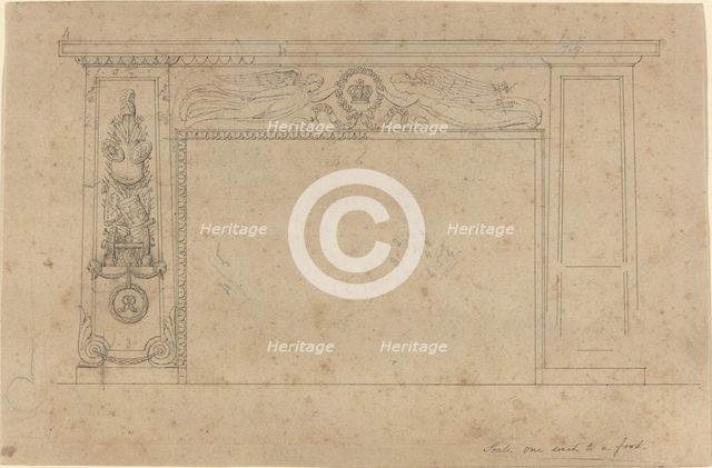 Design for the Chimney Piece in the Throne Room, Buckingham Palace, 1820/1826. Creator: John Flaxman.