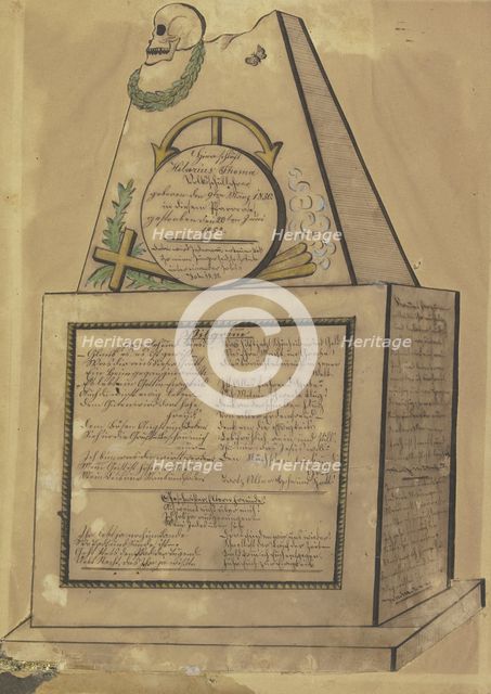 Design for the artist's gravestone, mid-19th century.  Creator: Hilarius Thoma.
