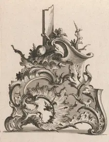 Design for the Base of a Crucifix, Plate 2 from: Neü inventierte Crucifix=..., Printed ca. 1750-56. Creator: Jacob Gottlieb Thelot