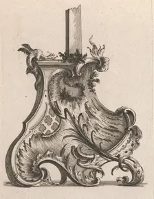 Design for the Base of a Crucifix, Plate 4 from: Neü inventierte Crucifix=..., Printed ca. 1750-56. Creator: Jacob Gottlieb Thelot