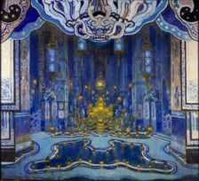 Design for the Decor of La Salle du Trone in Le Rossignol 1914. Artist: Alexandre Benois