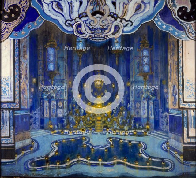 Design for the Decor of 'La Salle du Trone' in 'Le Rossignol', 1914. Artist: Alexandre Benois.