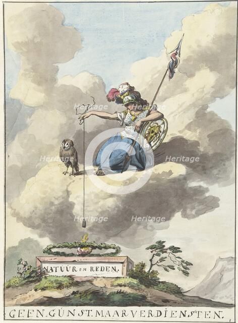 Design for the decorative arts and sciences on the Noordermarkt, 1795. Creator: Anon.