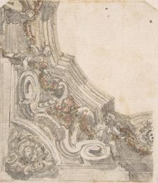 Design for the Decoration of the Corner of a Ceiling, 17th century. Creator: Anon