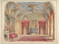 Design for the Decoration of the Drawing Room at Eastnor Castle, Hertfordshire, ca. 1850. Creator: John Gregory Crace
